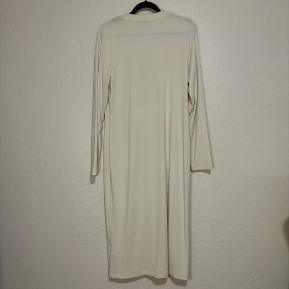 Banana Republic Cream Ribbed Button Down Cardigan Long Sleeve Dress Size L - Picture 9 of 11